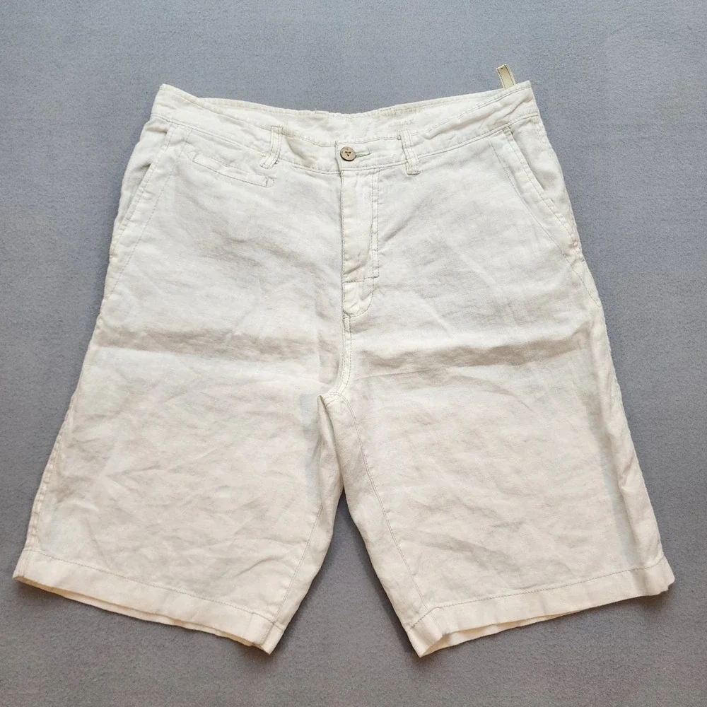 Tommy Bahama Relax 100% Linen Shorts Men's Large Light Cream Beige coastal beach